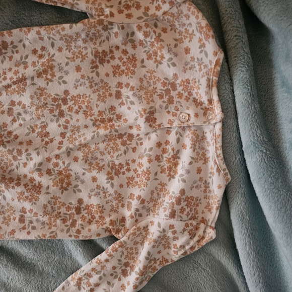 Daisy Fuentes Green Matching Set with Cuoduroy Dress Floral Long Sleeve Tee - Picture 7 of 13